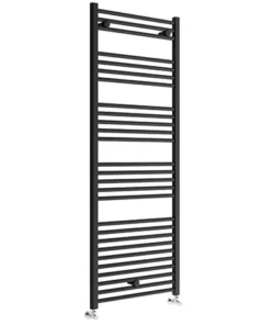 Toreno Black W600 x H1600mm Heated Towel Rail - Straight