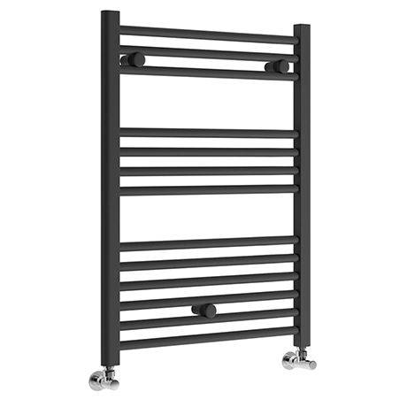 Toreno Black W600 x H800mm Heated Towel Rail - Straight 3 Toreno Black W600 x H800mm Heated Towel Rail - Straight