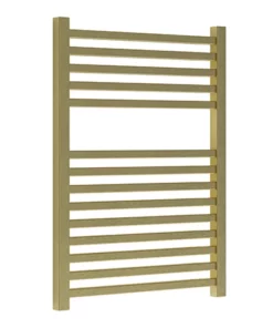 Venice Cubo Heated Towel Rail - Brushed Brass (690 x 500mm)