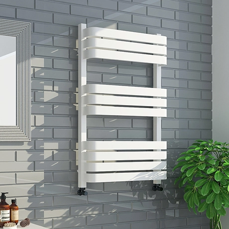 Venice White 800 x 500 Designer D-Shaped Heated Towel Rail 3 Venice White 800 x 500 Designer D-Shaped Heated Towel Rail