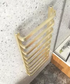 Venice Brushed Brass Designer Heated Towel Rail (500 x 1200mm) -Cheap Bathroom Heating Store VENBB125 d2 460