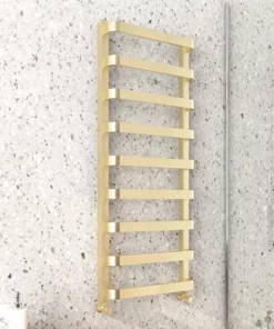Venice Brushed Brass Designer Heated Towel Rail (500 x 1200mm)