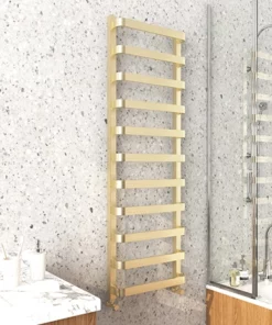 Venice Brushed Brass Designer Heated Towel Rail (500 x 1500mm)