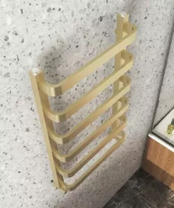Venice Brushed Brass Designer Heated Towel Rail (500 x 800mm) -Cheap Bathroom Heating Store VENBB85 d2 460