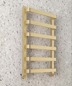 Venice Brushed Brass Designer Heated Towel Rail (500 x 800mm)