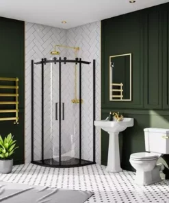 Venice Brushed Brass Designer Heated Towel Rail (500 x 800mm) -Cheap Bathroom Heating Store VENBB85 d1 460