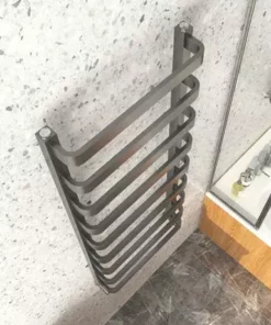 Venice Brushed Black Nickel Designer Heated Towel Rail (500 x 1200mm) -Cheap Bathroom Heating Store VENBN125 d2 460