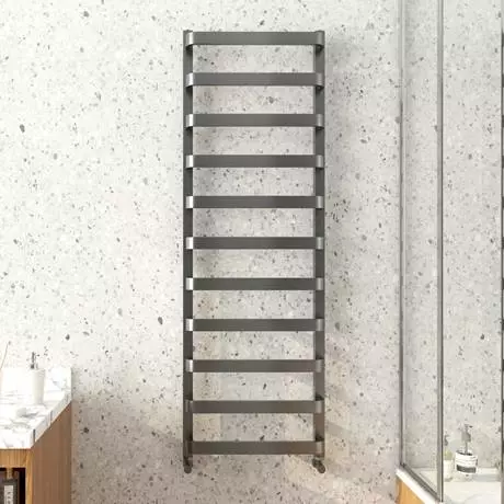 Venice Brushed Black Nickel Designer Heated Towel Rail (500 x 1500mm) 4 Venice Brushed Black Nickel Designer Heated Towel Rail (500 x 1500mm) - Image 2