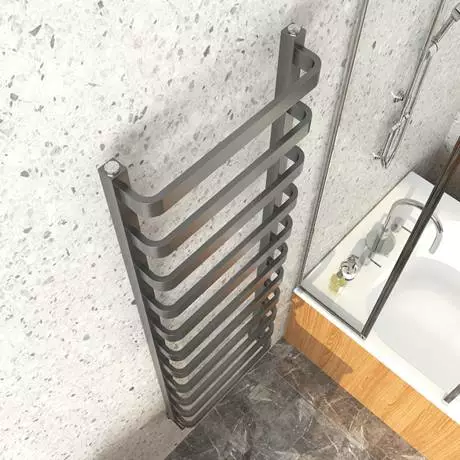 Venice Brushed Black Nickel Designer Heated Towel Rail (500 x 1500mm) 5 Venice Brushed Black Nickel Designer Heated Towel Rail (500 x 1500mm) - Image 3