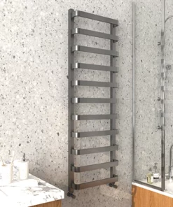 Venice Brushed Black Nickel Designer Heated Towel Rail (500 x 1500mm)