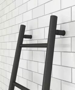 Venice Matt Black Leaning Ladder 1800 x 500mm Heated Towel Rail -Cheap Bathroom Heating Store VNR1MB D2 460
