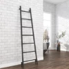 Venice Matt Black Leaning Ladder 1800 x 500mm Heated Towel Rail -Cheap Bathroom Heating Store VNR1MB P