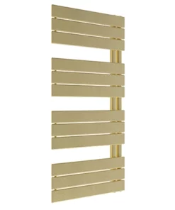 Venice Pannello Offset Heated Towel Rail - Brushed Brass (1130 x 500mm)