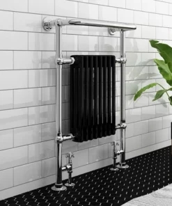Aston Traditional Heated Towel Rail (Black & Chrome)