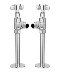 Traditional Mayfair Heated Towel Rail with Pair of Angled Crosshead Radiator Valves -Cheap Bathroom Heating Store X504 KES nw d2 460