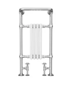 Traditional Mayfair Heated Towel Rail with Pair of Angled Crosshead Radiator Valves -Cheap Bathroom Heating Store X504 KES nw d3 460