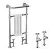 Traditional Mayfair Heated Towel Rail with Pair of Angled Crosshead Radiator Valves -Cheap Bathroom Heating Store X504 KES prod