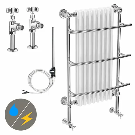 Yale Traditional Wall Hung Towel Rail Radiator (inc. Valves + Electric Heating Kit) 3 Yale Traditional Wall Hung Towel Rail Radiator (inc. Valves + Electric Heating Kit)